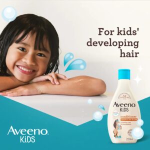 AVEENO® Kids Conditioner 250ml – Gentle Oat Extract Hair Softener for Sensitive Kids Scalp | Yellow Touch