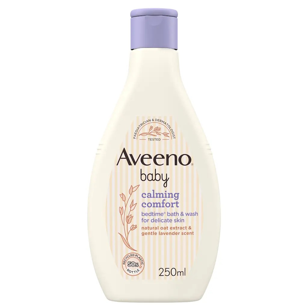 AVEENO® Baby Calming Comfort Bedtime Bath & Wash,250ml – Gentle Oatmeal Cleanser for Baby Skin | Yellow Touch