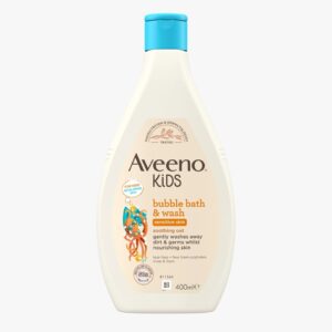 AVEENO® Kids Bubble Bath & Wash 400ml – Gentle Oat Extract Cleanser for Kids Sensitive Skin | Yellow Touch